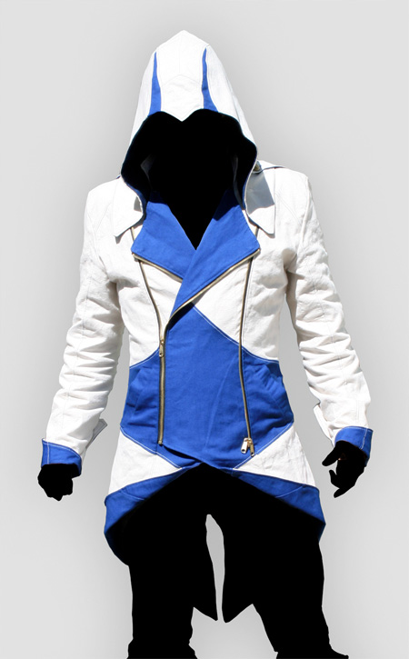 Assassin's Creed III Connor Blue And White Jacket Cosplay Costume